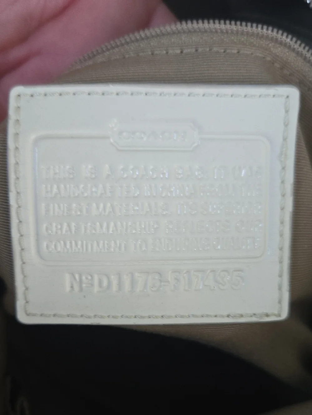 Coach Beige Signature Canvas Shoulder Bag with Cream Leather Accent - Picture 9 of 10